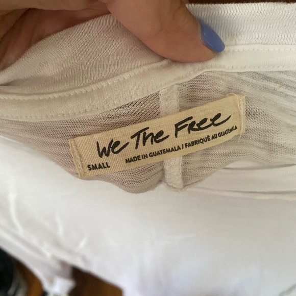 free people we the free long sleeve white shirt size small - Picture 2 of 2